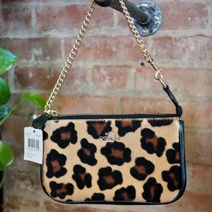 Coach Leather With Haircalf Large Wristlet